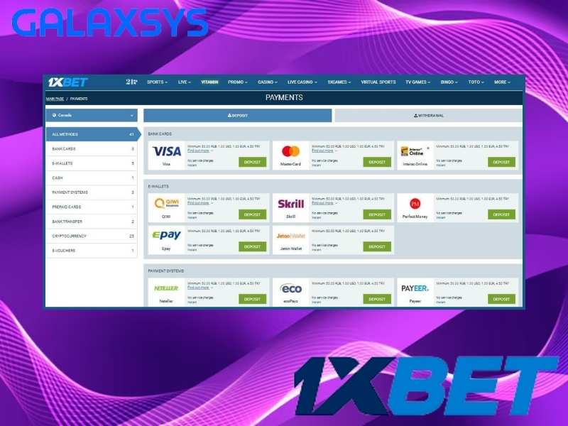 How to make a deposit at 1xBet