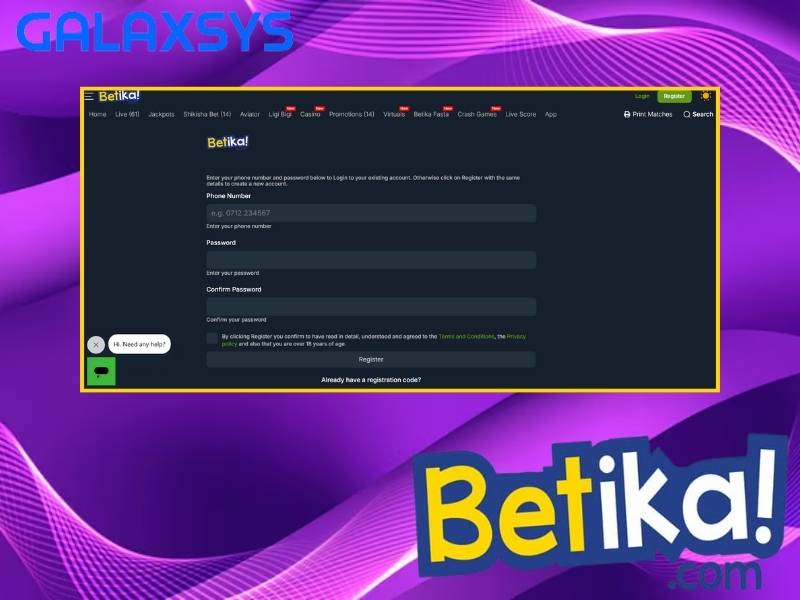 How to register at Betika casino