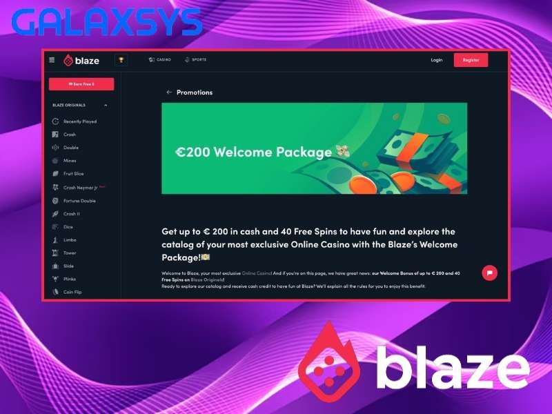 Bonuses and promotions at Blaze