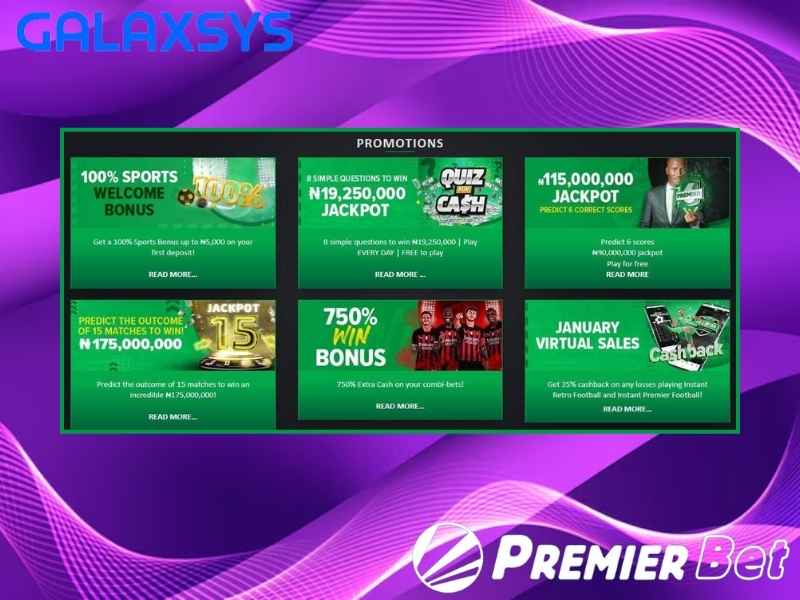 Bonuses and promotions at Premier Bet