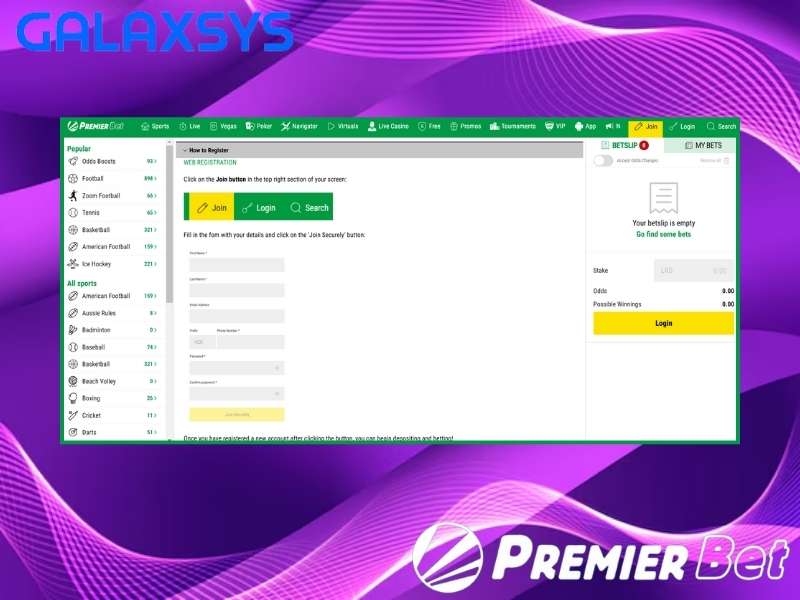 How to register at Premier Bet